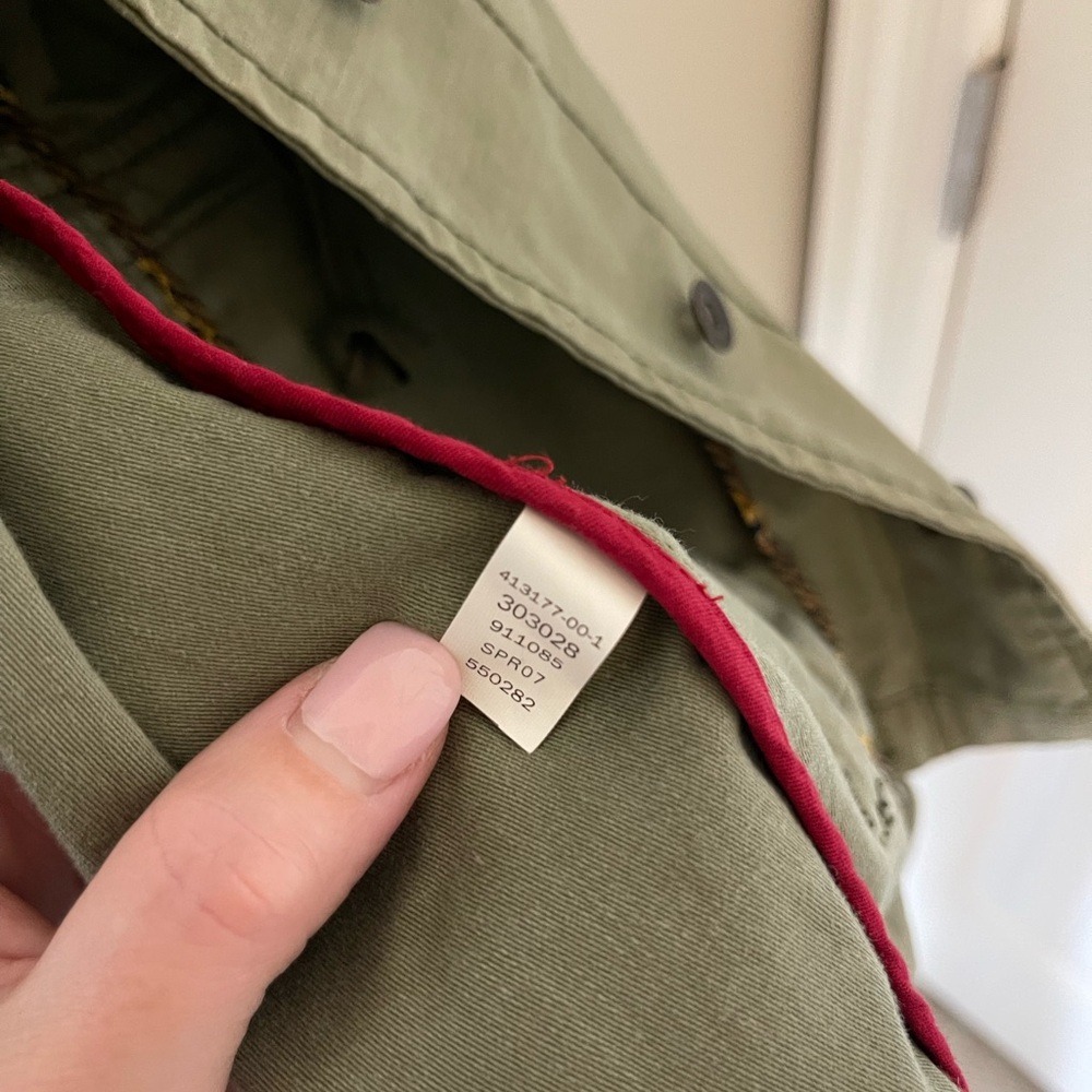 Women's Gap RED Army Green Cargo Jacket with Adjustable Waist - XS - Picture 6 of 6